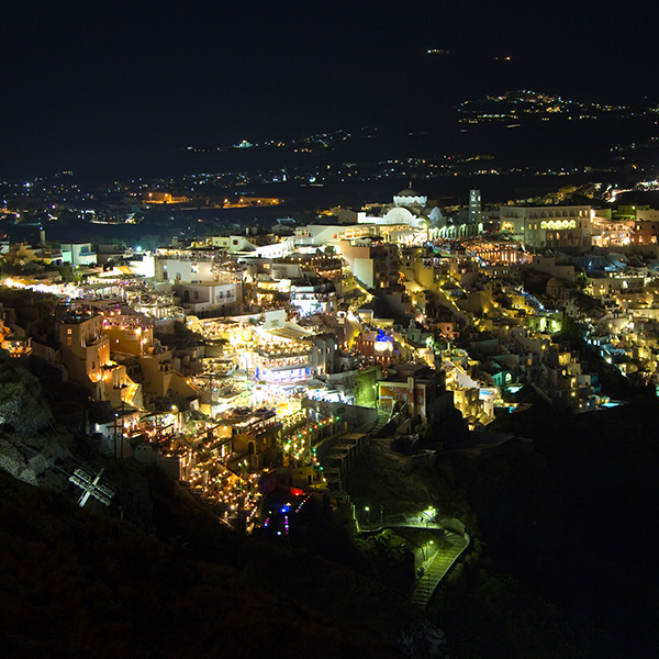 Santorini at night